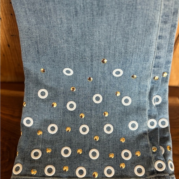 Michael Kors Jeans Embl Izzy Cropped Flare Slim Women's Size 4 - Picture 5 of 10